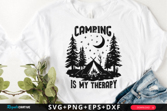 Camping is My Therapy SVG Design for Crafts and Graphics