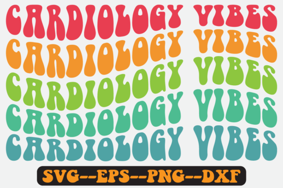 Cardiology Vibes Quote Retro Svg Design for Graphics and Crafts