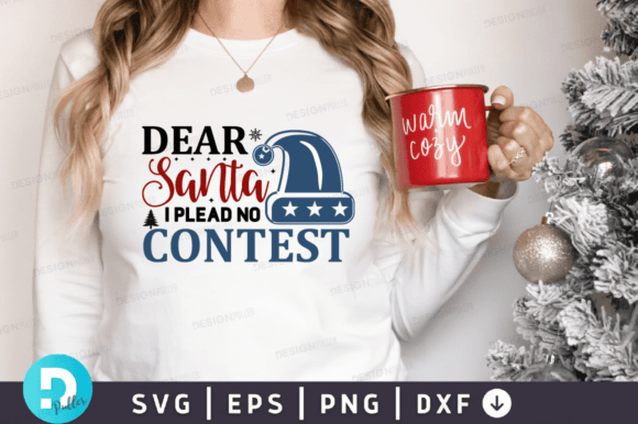 Dear Santa I Plead No Contest SVG Design for Crafts and Graphics