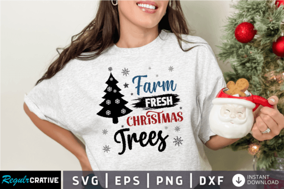 Farm Fresh Christmas Trees SVG Design for Crafts and Graphics