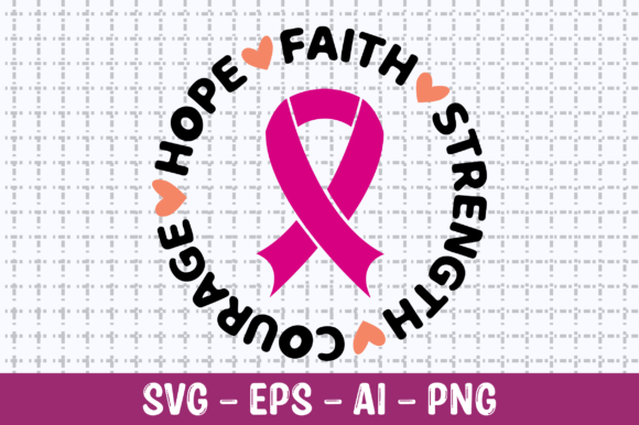 Hope Faith Strength Courage SVG for Crafts and Graphics