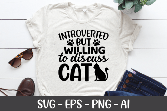 Introverted but Willing to Discuss Cat - A Versatile Graphics Asset for Crafts