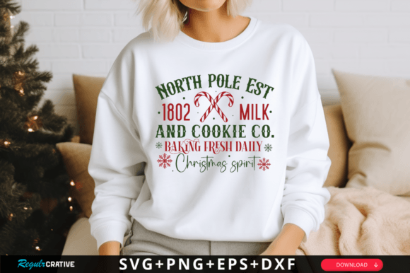 North Pole Est 1802 Milk and Cookie Co Graphics for Crafts