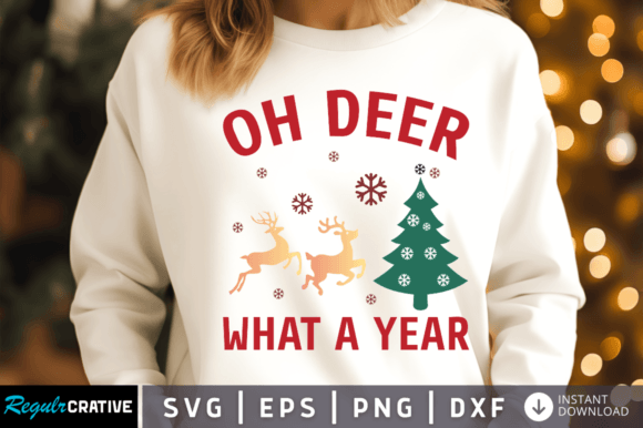 Oh Deer What a Year SVG Design for Crafts and Graphics